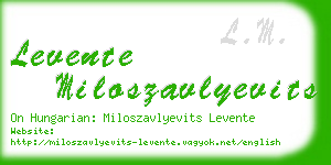 levente miloszavlyevits business card